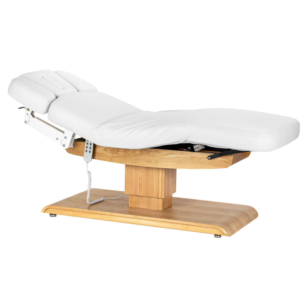 lettino-elettrico-sillon-relax-bianco-con-base-in-legno-chiaro