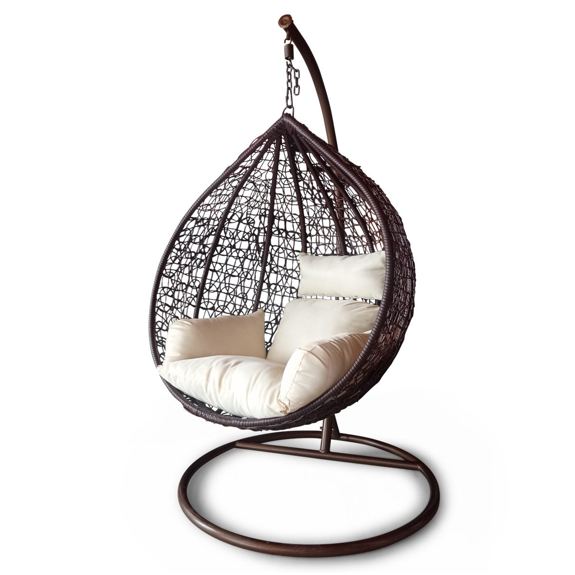 Poltrona sospesa in rattan con piedistallo - RELAXA