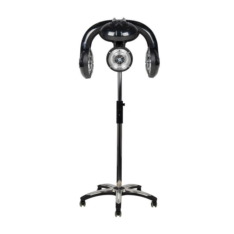 infrarosso-professionale-parrucchiere-GABBIANO-938-nero-su-treppiede-vista-frontale
