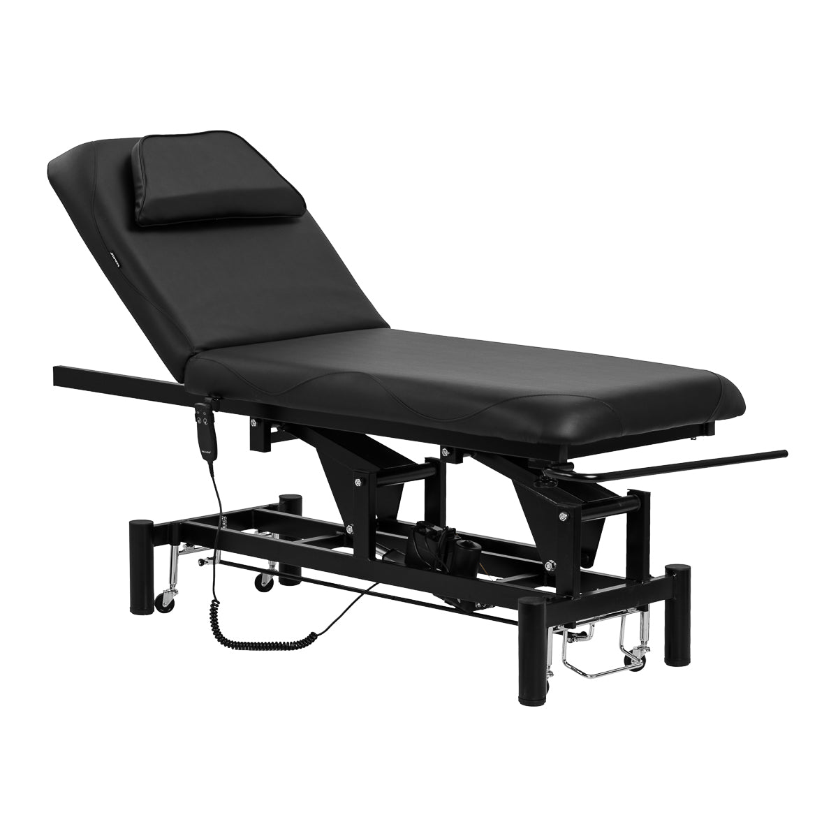 Lettino massaggio elettrico professionale AZZURRO 684A colore nero – vista frontale