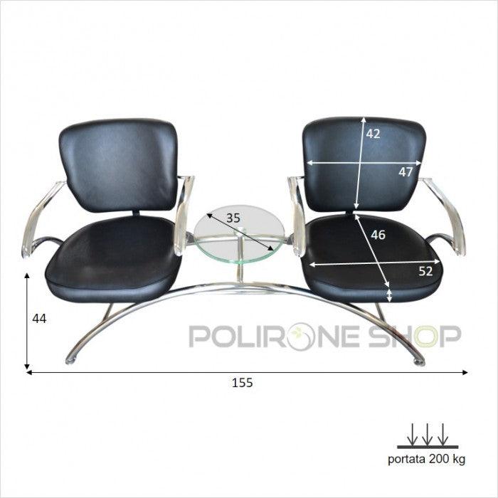 Panca attesa a due posti con misure - PolirOne Shop