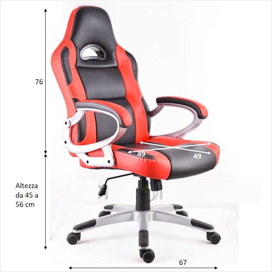 Sedia ergonomica per ufficio nera e rossa