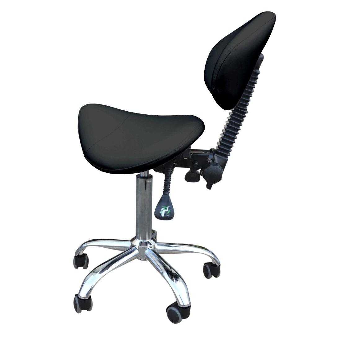 Comair Gigant L 3070126 - Sgabello A Sella Per Parrucchieri E Estetisti - Seduta Da Lavoro Professionale - Colore Nero