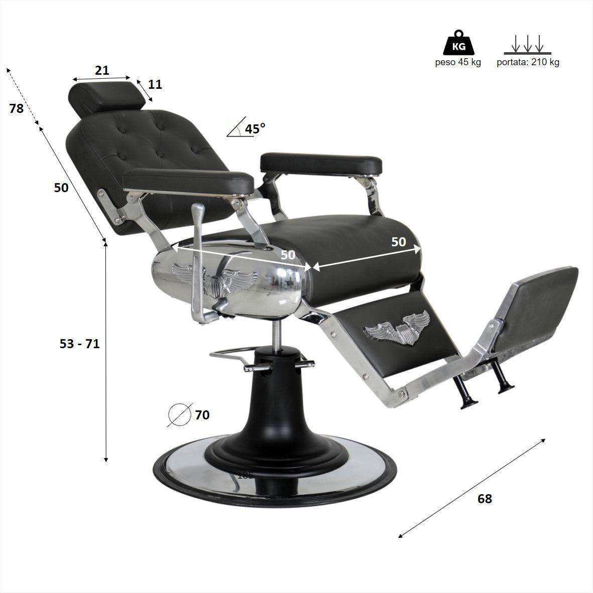 HARLEY - Sedia da taglio, poltrona per barbiere - PolirOne Shop