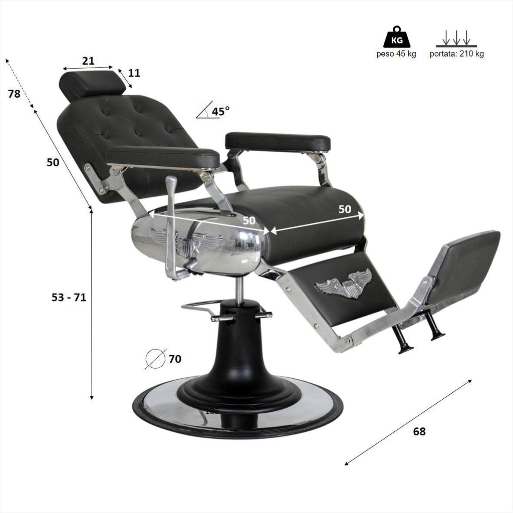 HARLEY - Sedia da taglio, poltrona per barbiere - PolirOne Shop